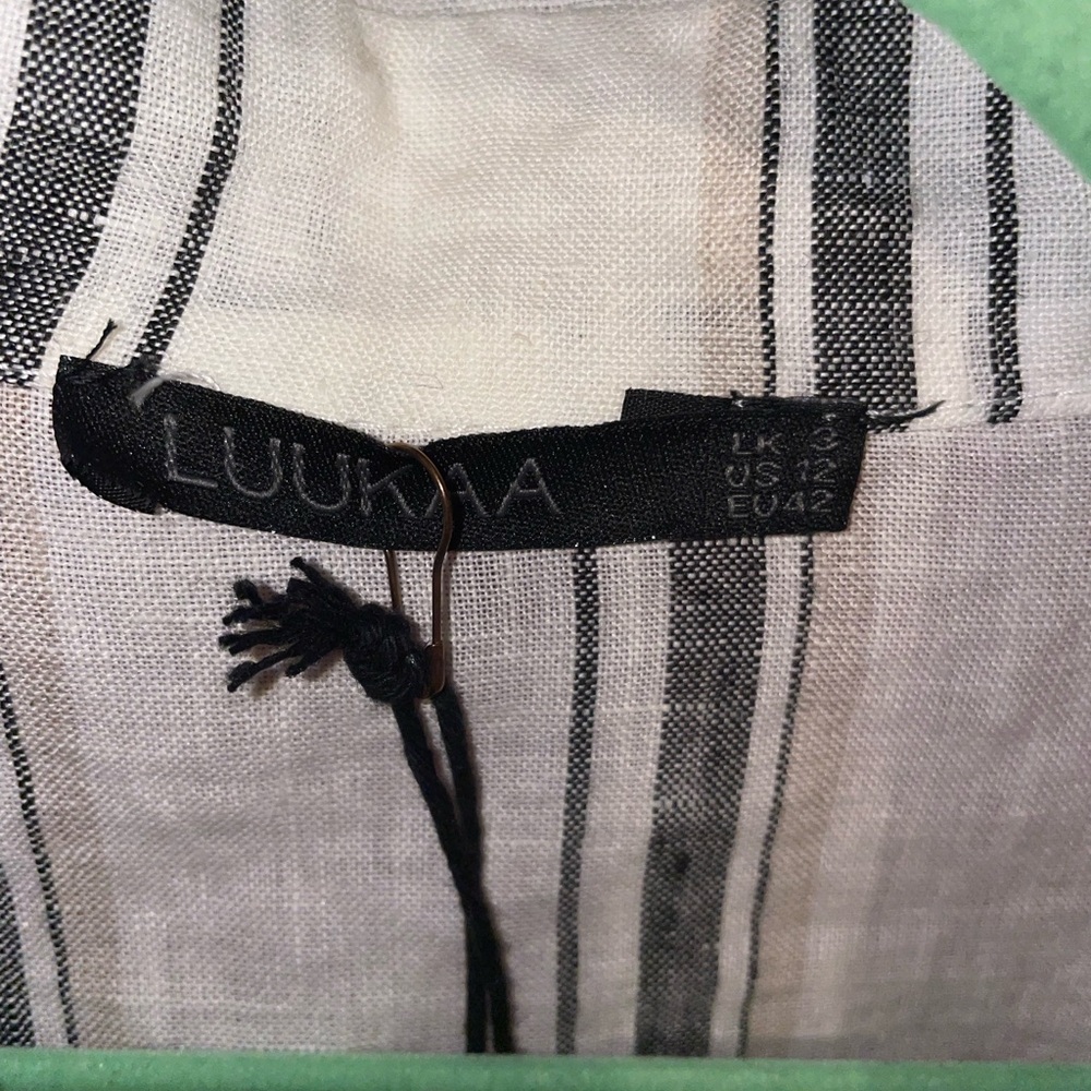 Luukaa White Button-Down Striped Linen Shirt - Picture 9 of 11